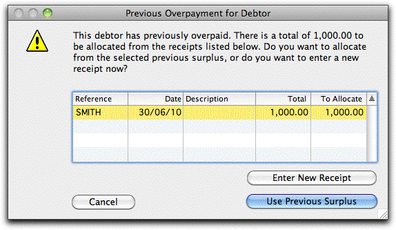 Using A Previous Over payment To Pay A New Invoice